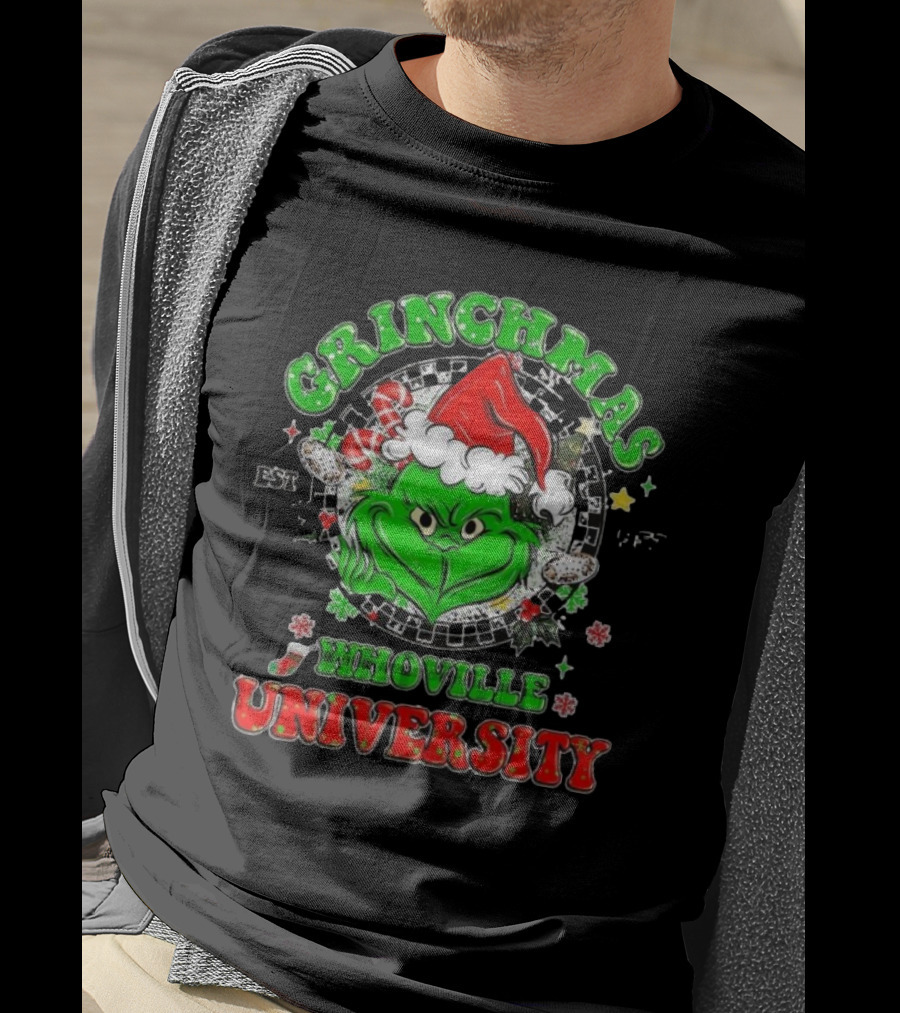 Grinchmas Whoville University Est 1957 Merry Christmas Grinch T-Shirt