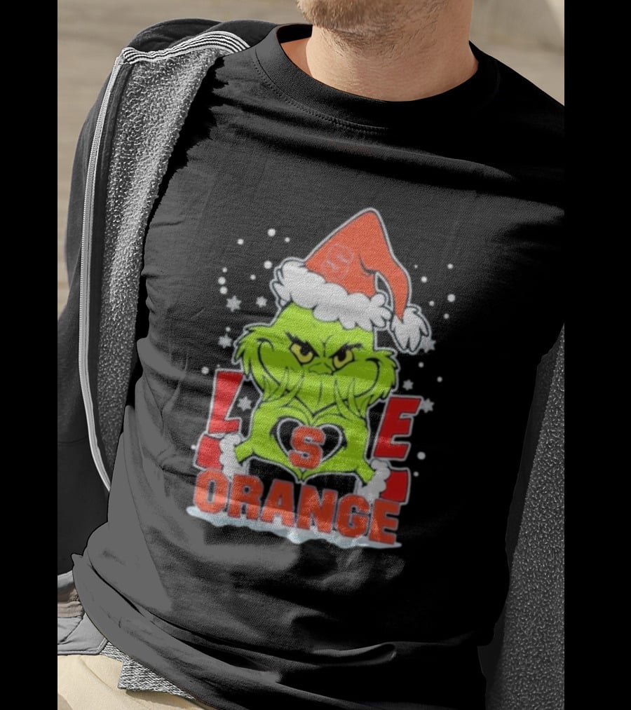 Grinch Love Syracuse Orange Football Christmas T-Shirt