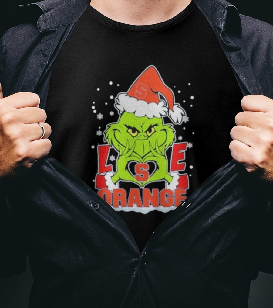 Grinch Love Syracuse Orange Football Christmas T-Shirt
