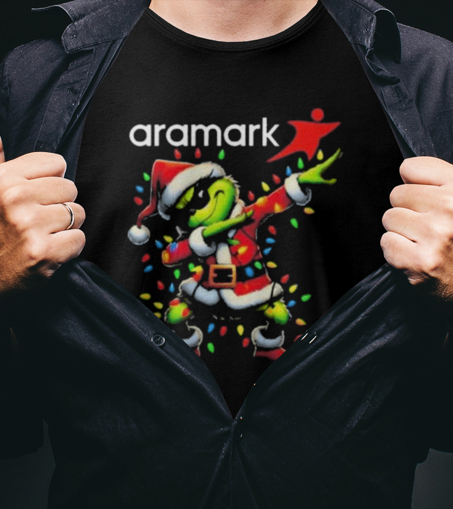 Aramark Santa Grinch Dabbing Christmas T-Shirt