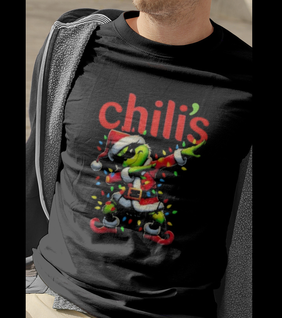 Chili's Santa Grinch Dabbing Merry Christmas T-Shirt