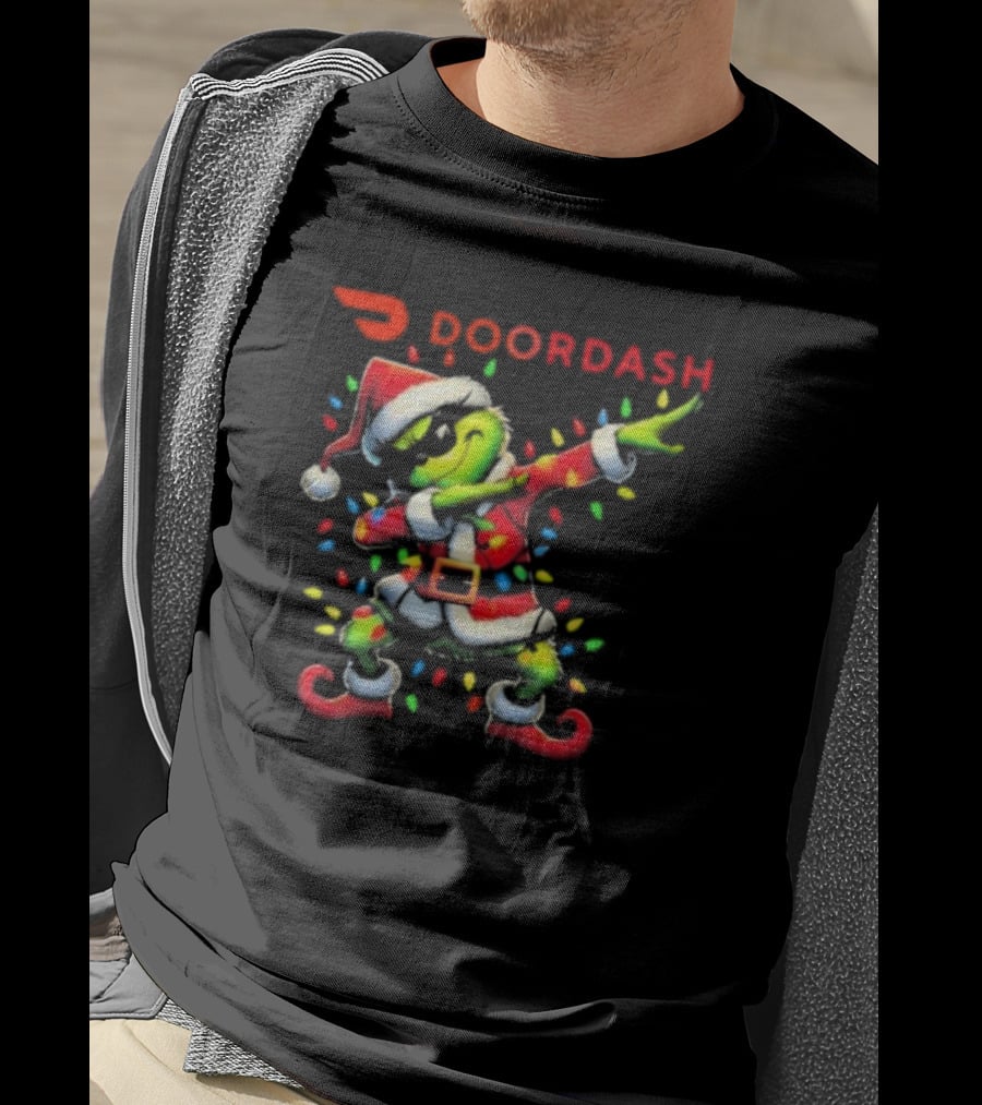 DoorDash Santa Grinch Dabbing Christmas T-Shirt