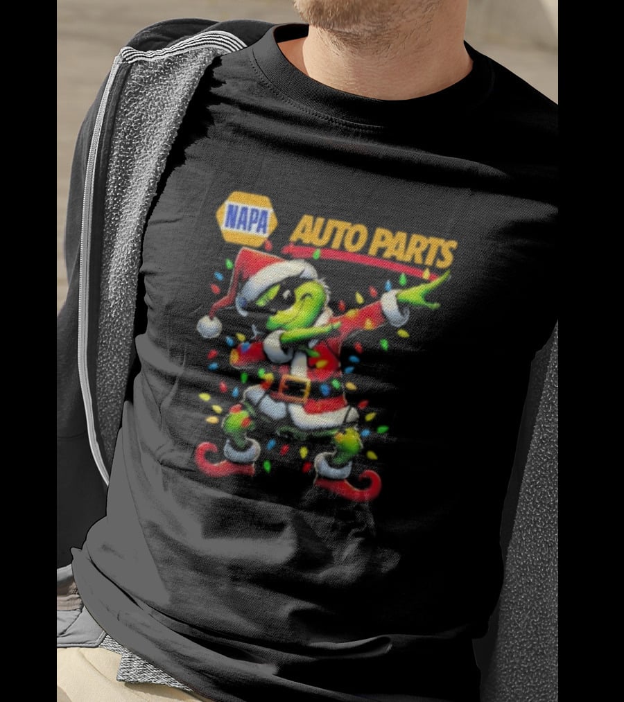 NAPA Auto Parts Santa Grinch Dabbing Christmas T-Shirt