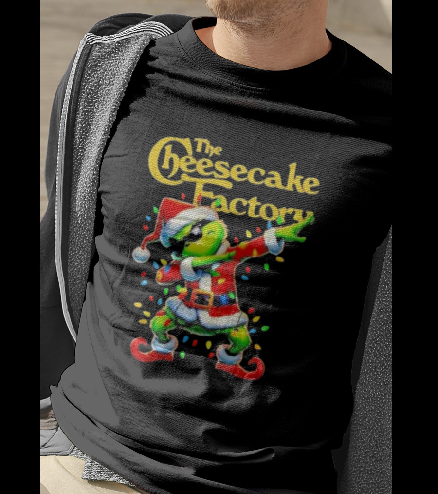 The Cheesecake Factory Santa Grinch Dabbing Merry Christmas T-Shirt
