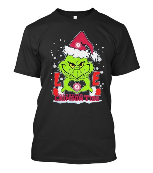 The Grinch Love Crimson Tide Alabama Football Christmas T-Shirt