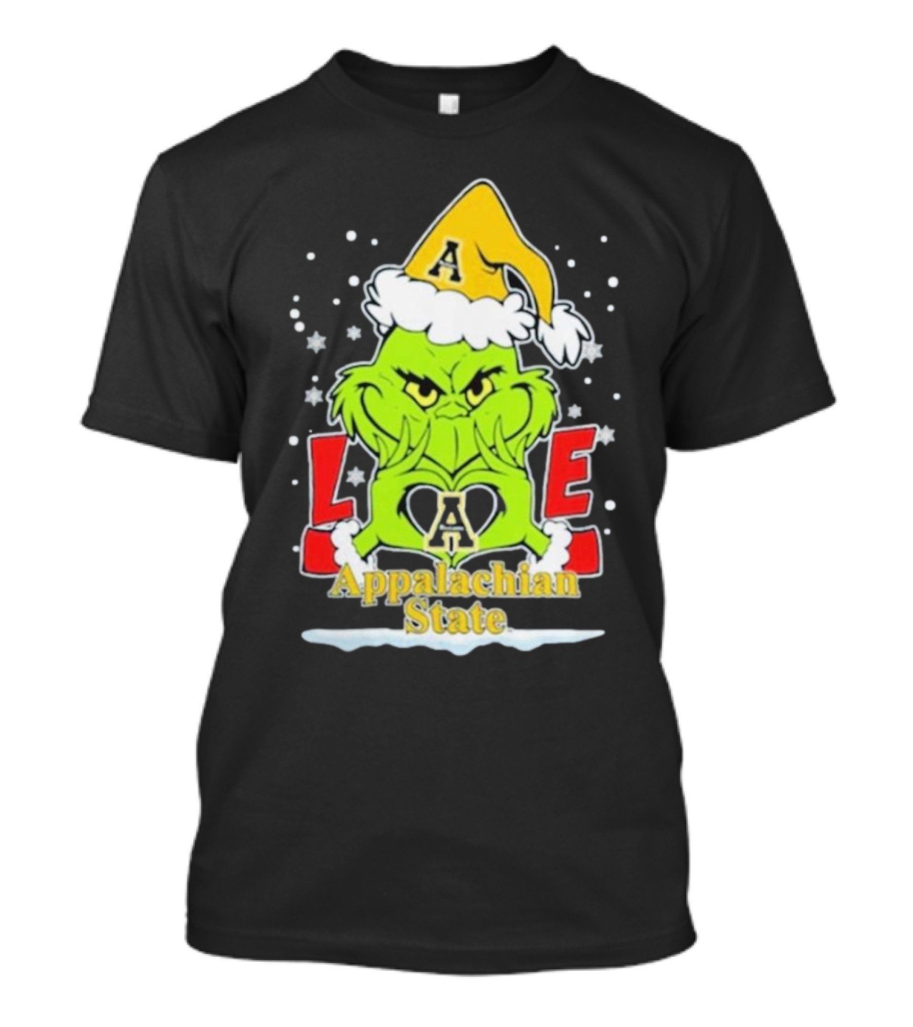 The Grinch Love Appalachian State Christmas Football T-Shirt