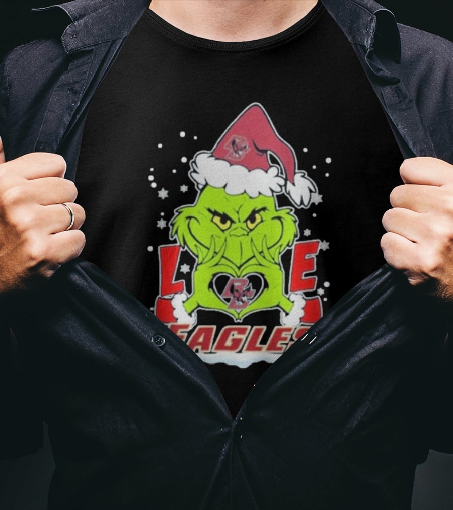The Grinch Love Boston College Eagles Christmas Football T-Shirt