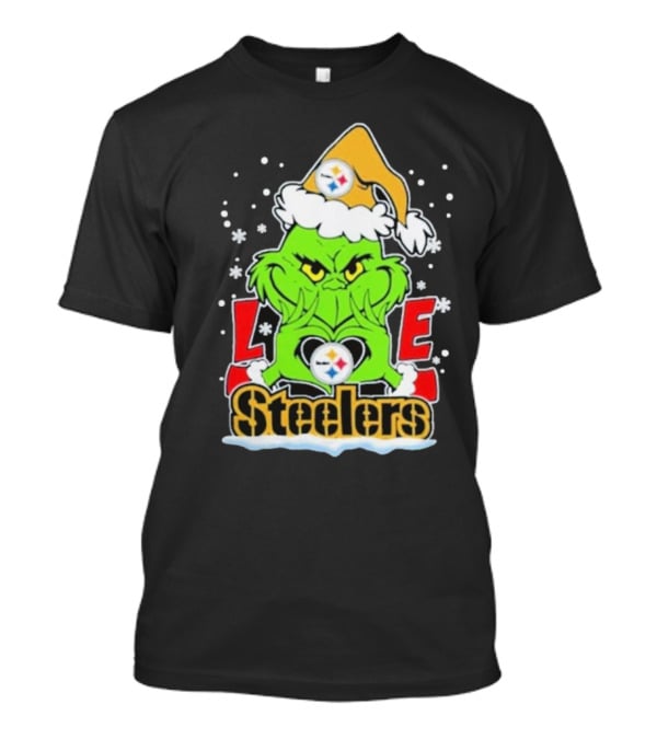 The Grinch Love Steelers Football Christmas T-Shirt