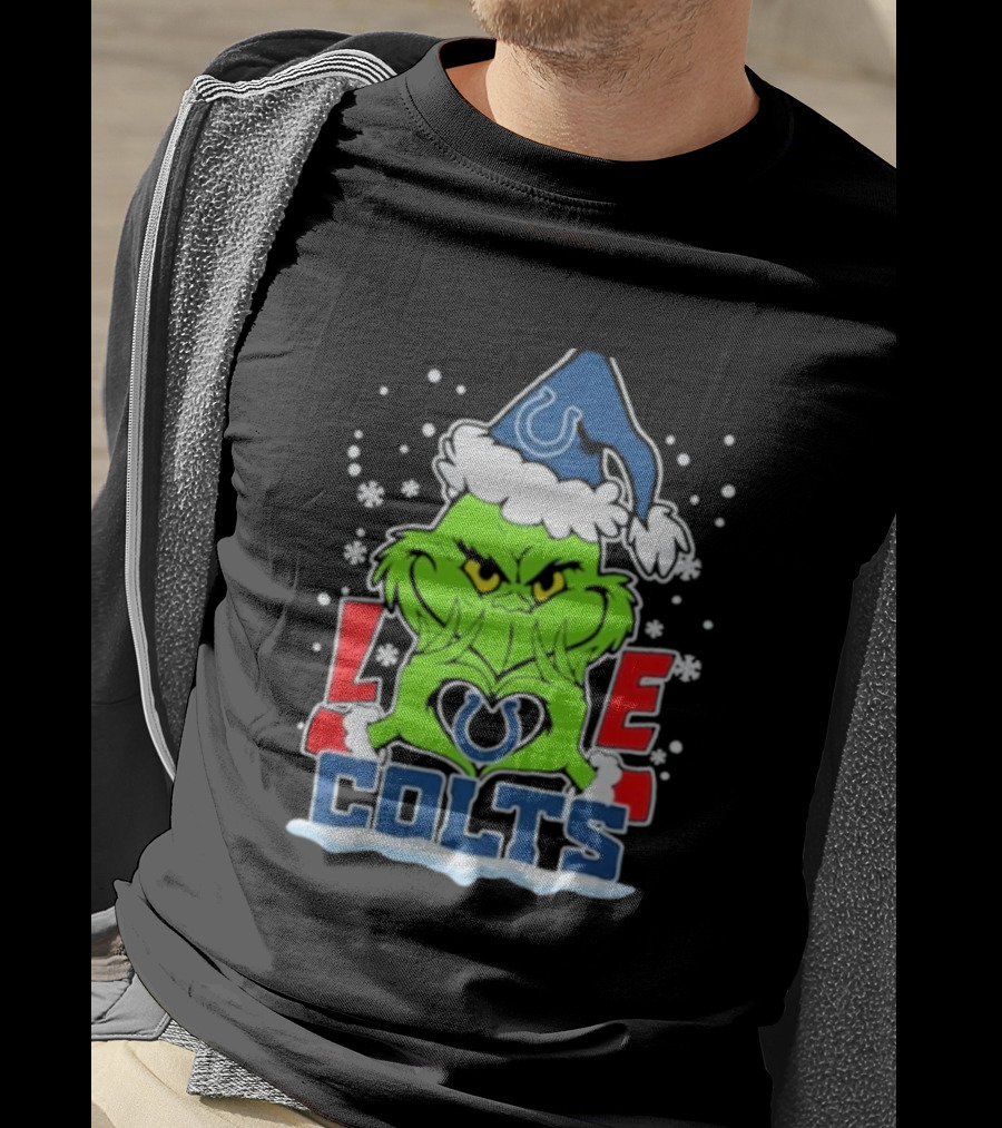 The Grinch Love Indianapolis Colts Football Christmas T-Shirt