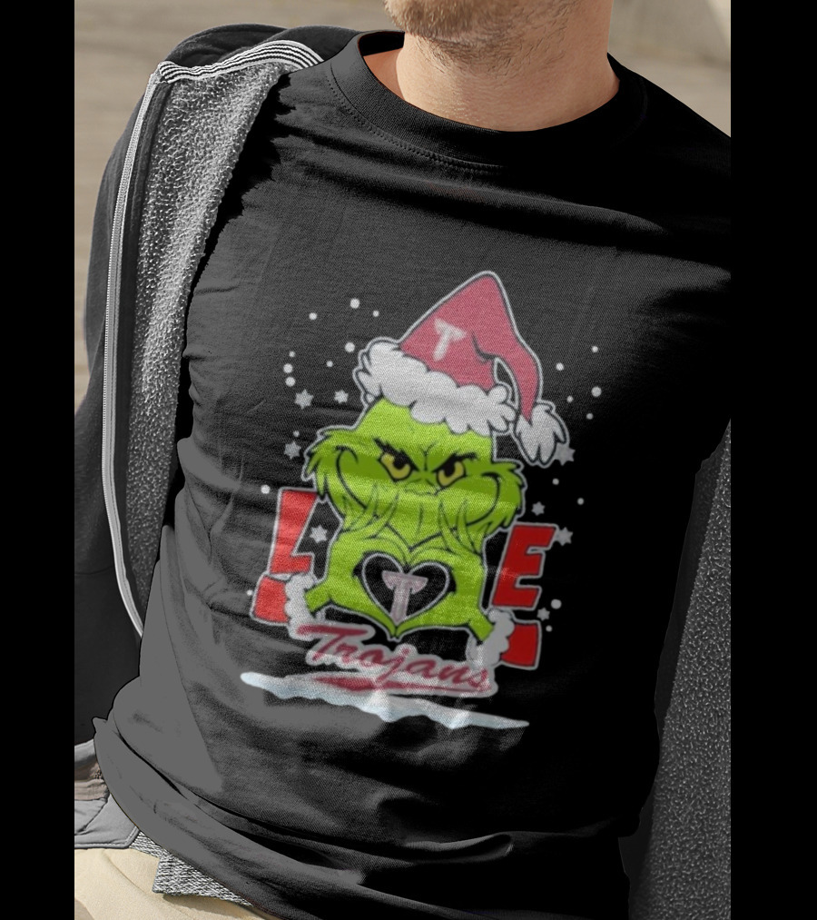The Grinch Love Troy Trojans Christmas T-Shirt