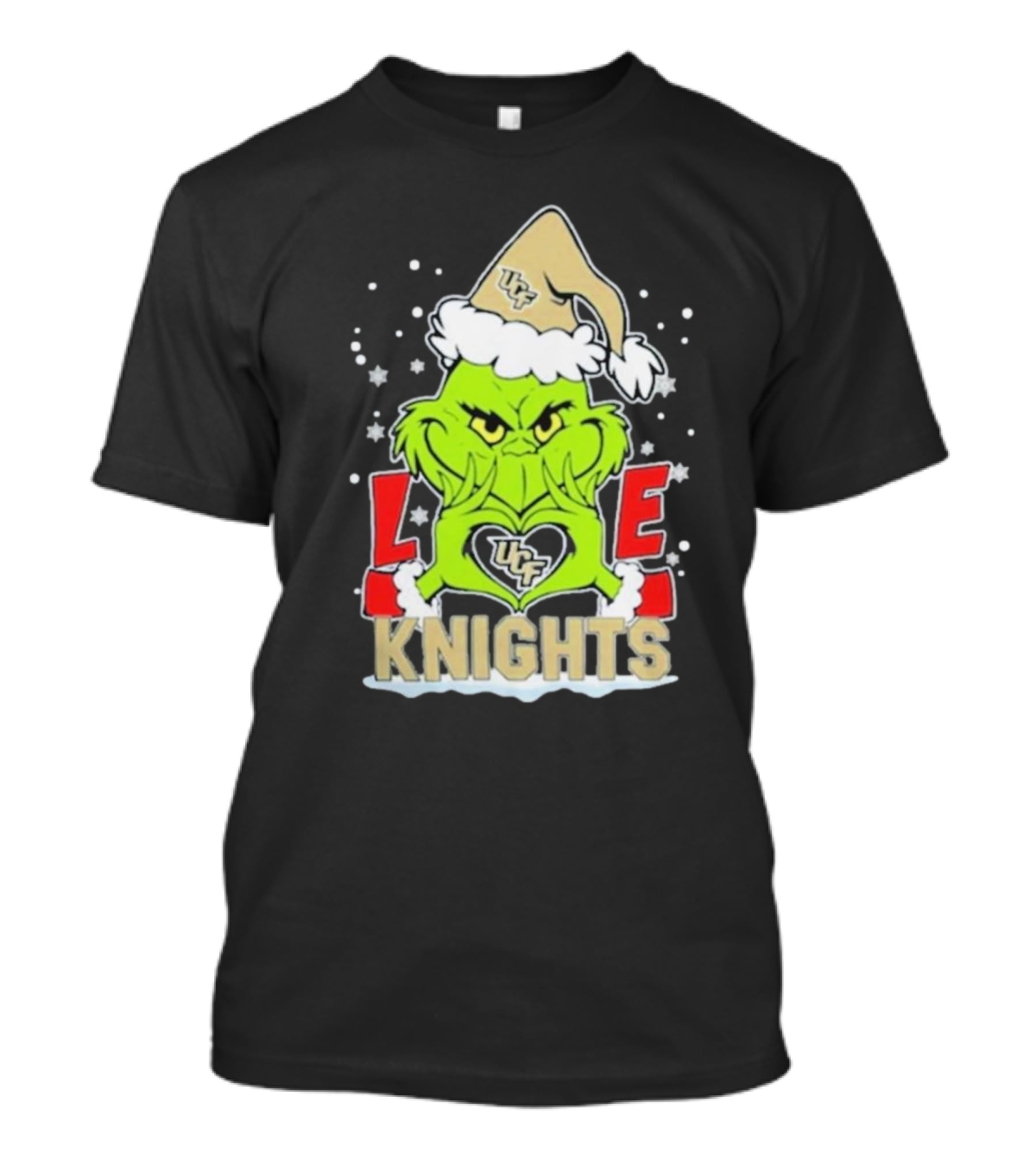 Grinch Love UCF Knights Christmas Football T-Shirt