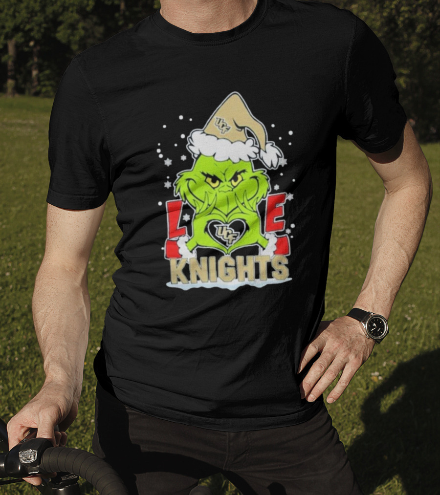 Grinch Love UCF Knights Christmas Football T-Shirt