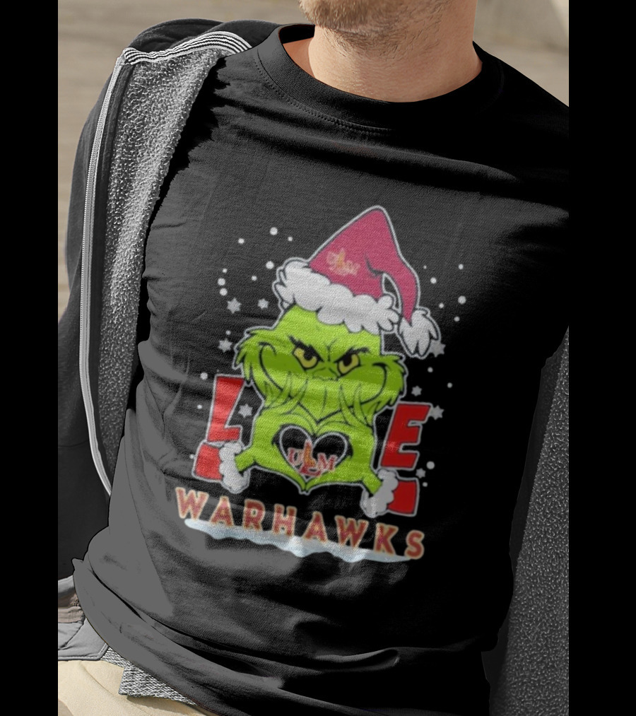 ULM Warhawks Football Grinch Love Christmas T-Shirt