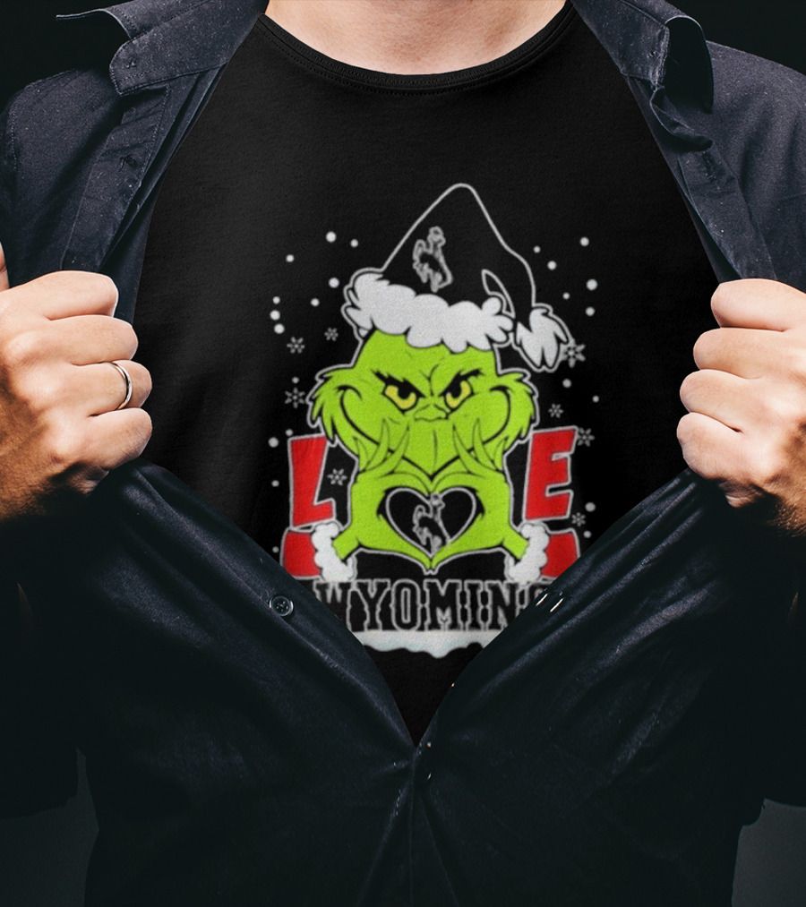 The Grinch Love Wyoming Cowboys Christmas T-Shirt