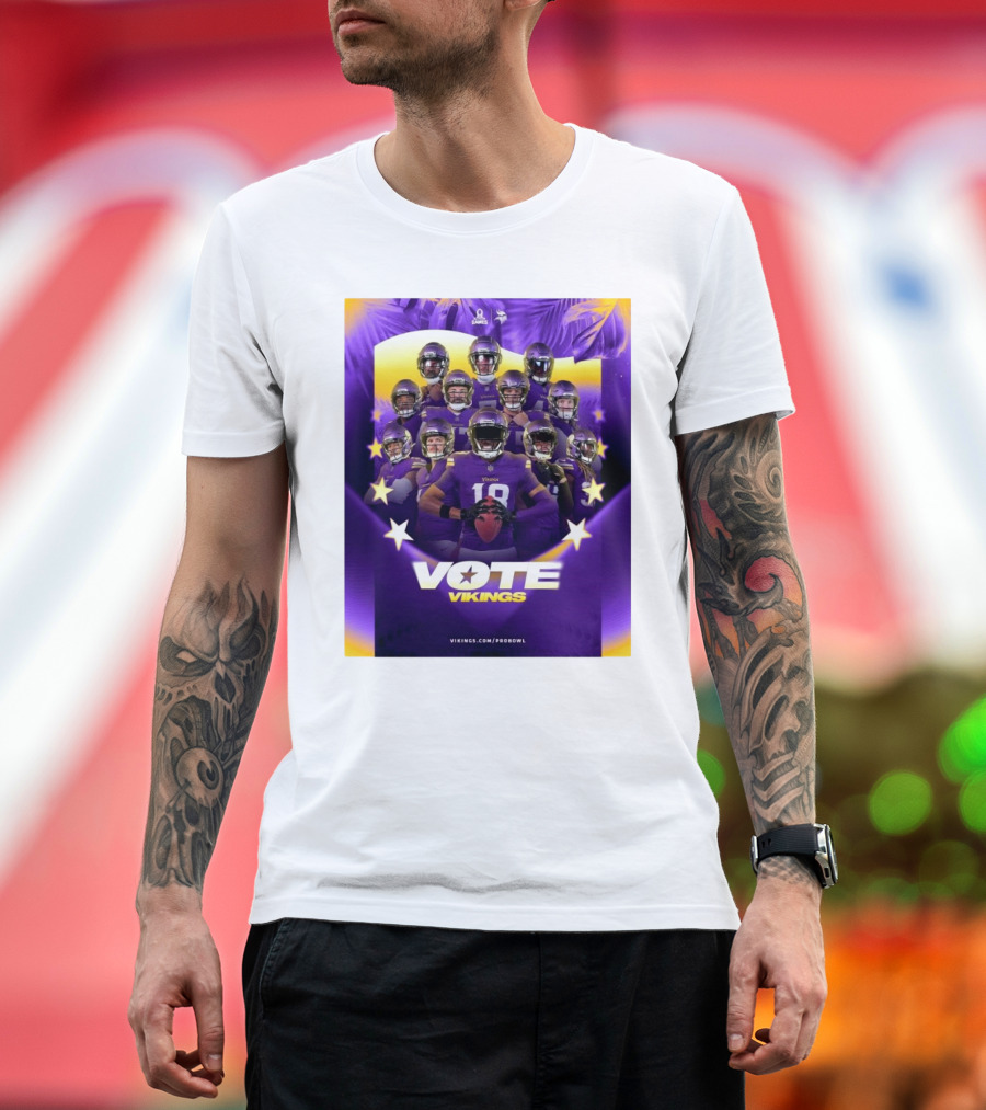Minnesota Vikings Pro Bowl Games Vote Vikings NFL Team Nominees Promotion T-Shirt