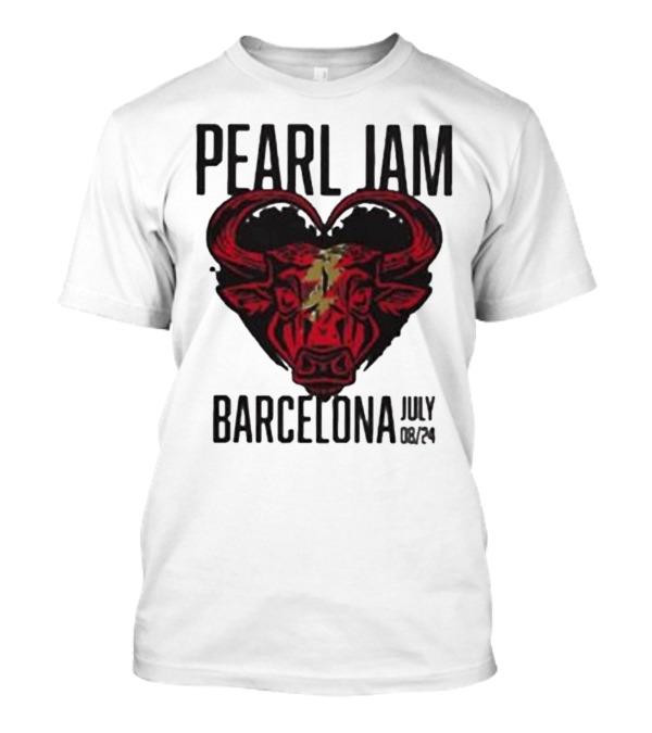Pearl Jam Barcelona July 08/24 Bull Artwork Concert Event T-Shirt