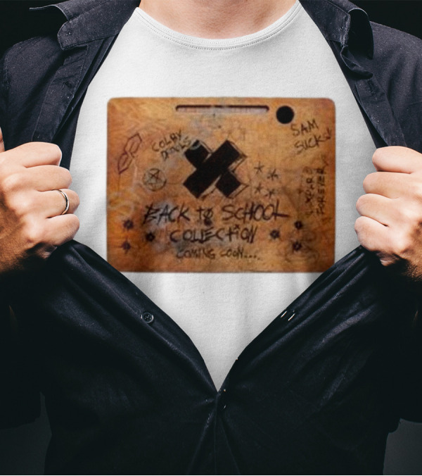 Sam And Colby Merch Store XPLR Back To School Collection Coming Soon Colby Draws Sam Sucks T-Shirt