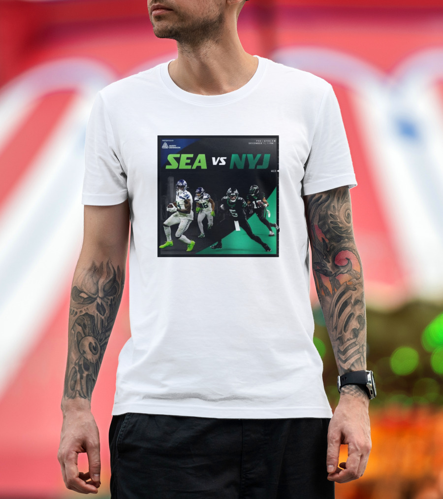 Seattle Seahawks vs New York Jets Week 13 FOX December 1 2024 NFL Matchup Promo T-Shirt