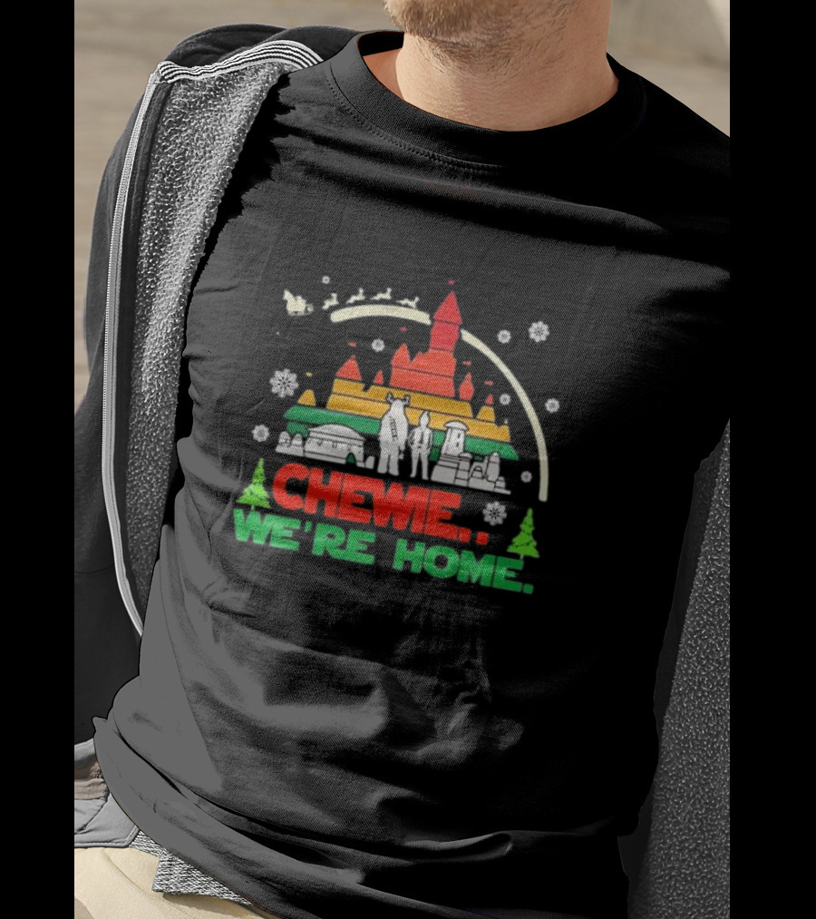 Retro 90s Chewie We're Home Pastel Christmas Snowflakes T-Shirt