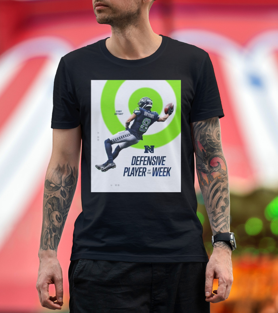 Seattle Seahawks Coby Bryant Defensive Player Of The Week Acrobatic Catch Action T-Shirt