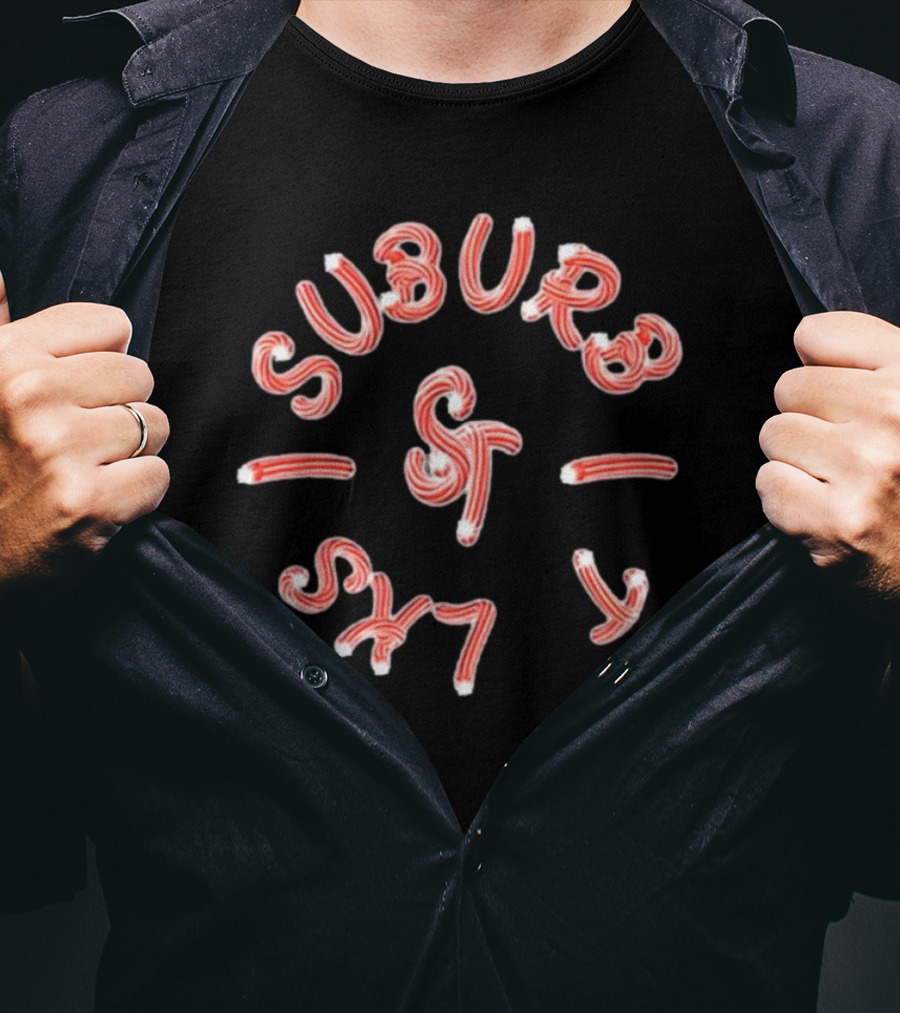 Suburb Talks Candy Cane New Curved Stripe T-Shirt