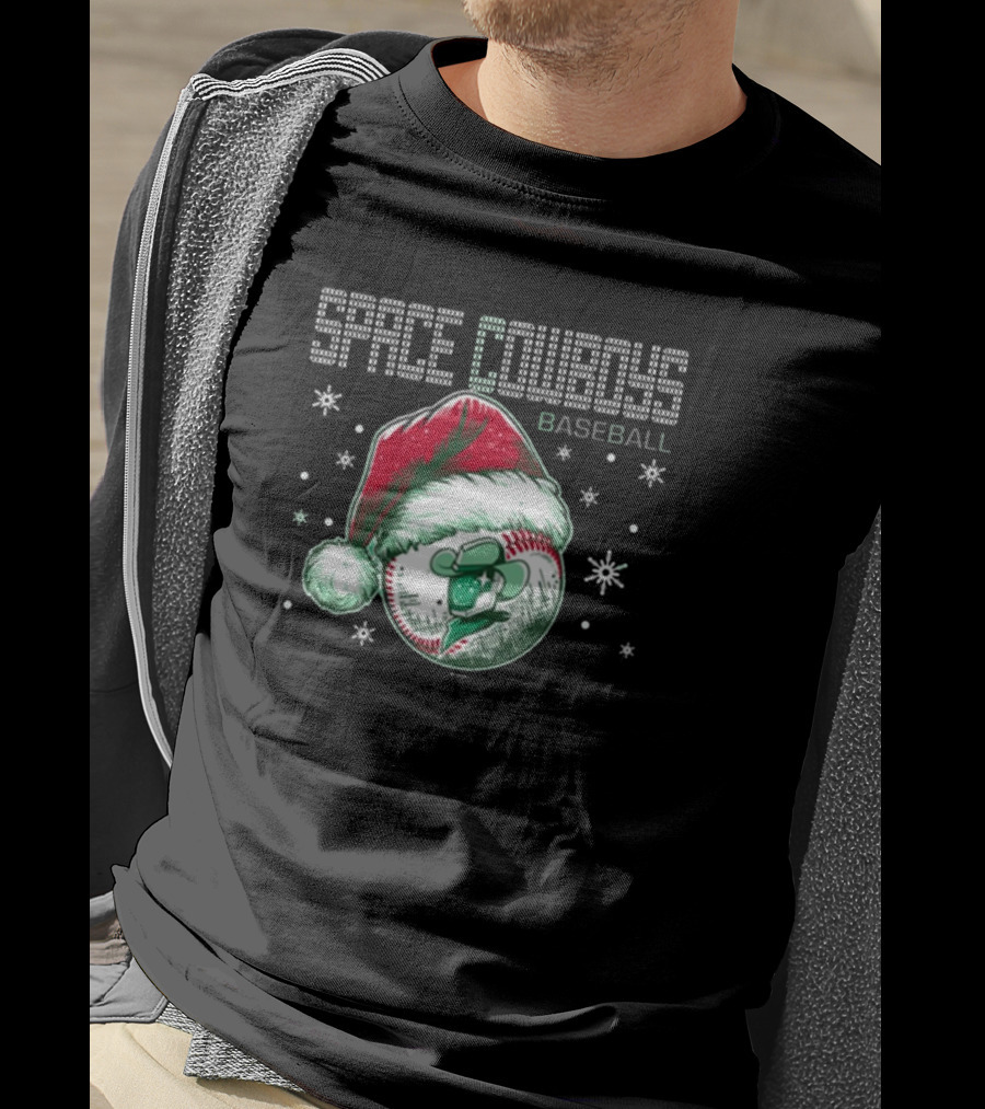 Space Cowboys Baseball Santa Hat Christmas Sweater T-Shirt