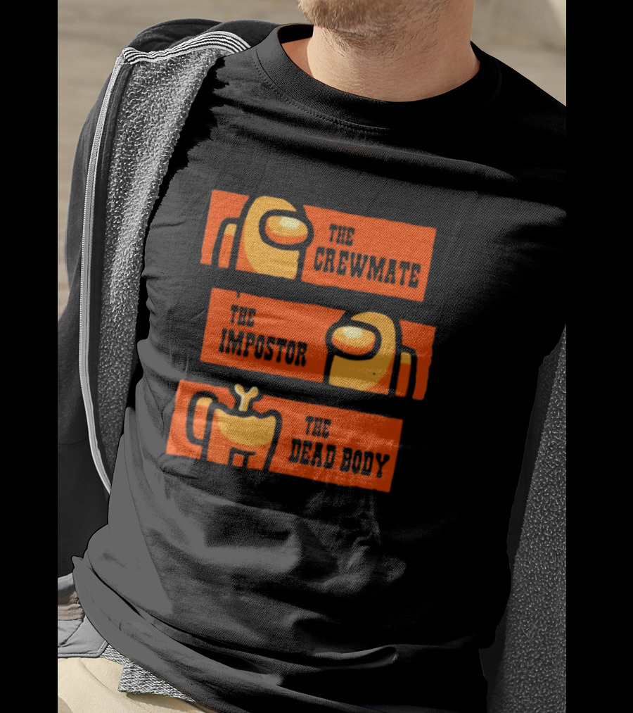 The Crewmate The Impostor The Dead Body Among Us Wester T-Shirt