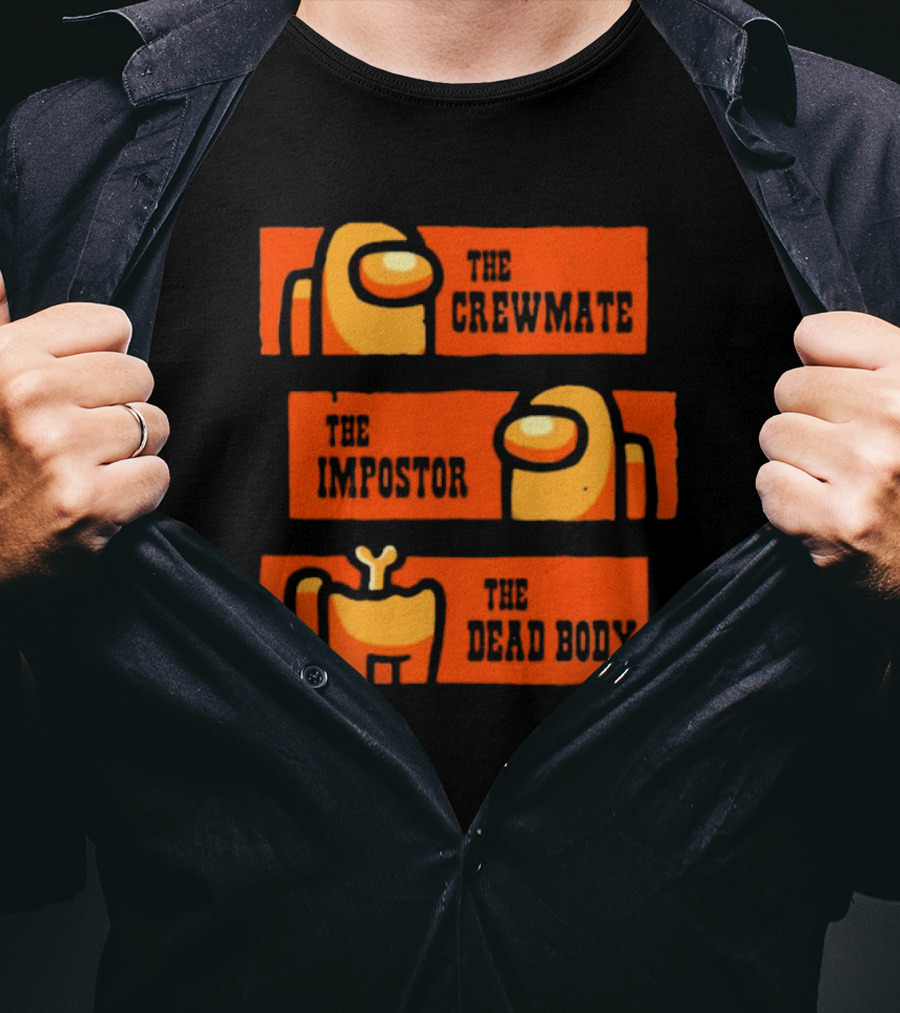 The Crewmate The Impostor The Dead Body Among Us Wester T-Shirt