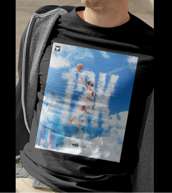 Zach LaVine Chicago Bulls 12000 Career Points Flight 8 Skyline Jumper T-Shirt