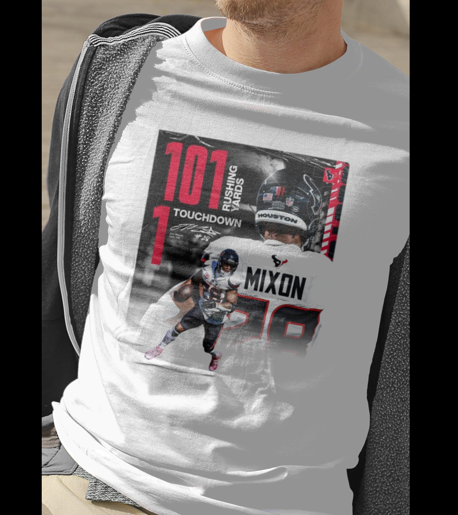 Houston Texans Joe Mixon 101 Rushing Yards 1 Touchdown 28 Signature T-Shirt