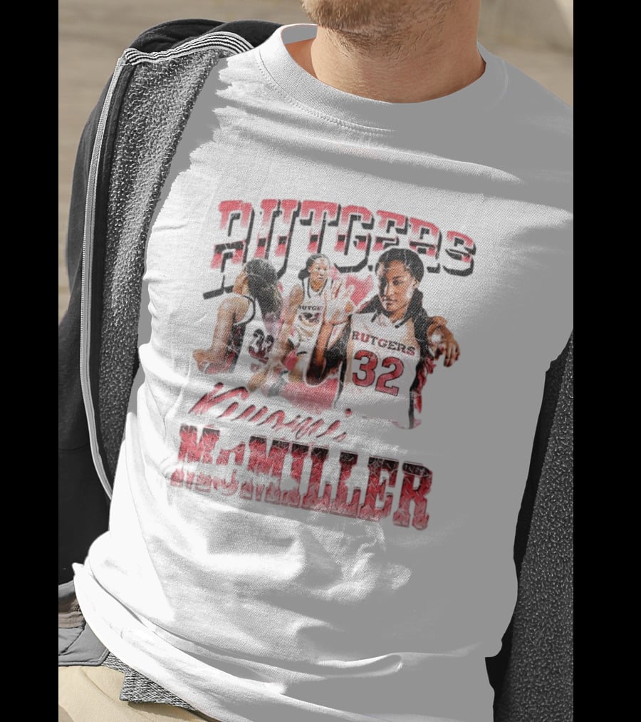 Rutgers Scarlet Knights Kiyomi McMiller 90s Retro Basketball Action 32 T-Shirt