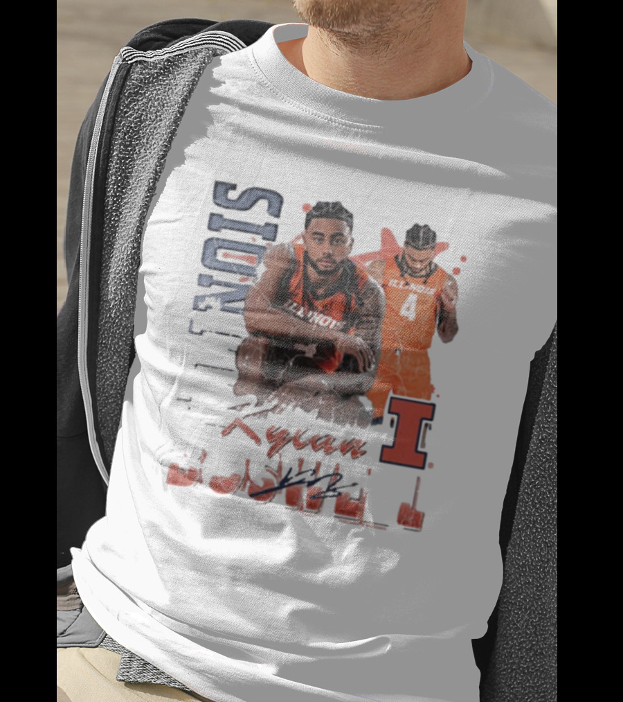 Kylan Boswell Illinois Fighting Illini 90s Signature Classic Player Collection T-Shirt