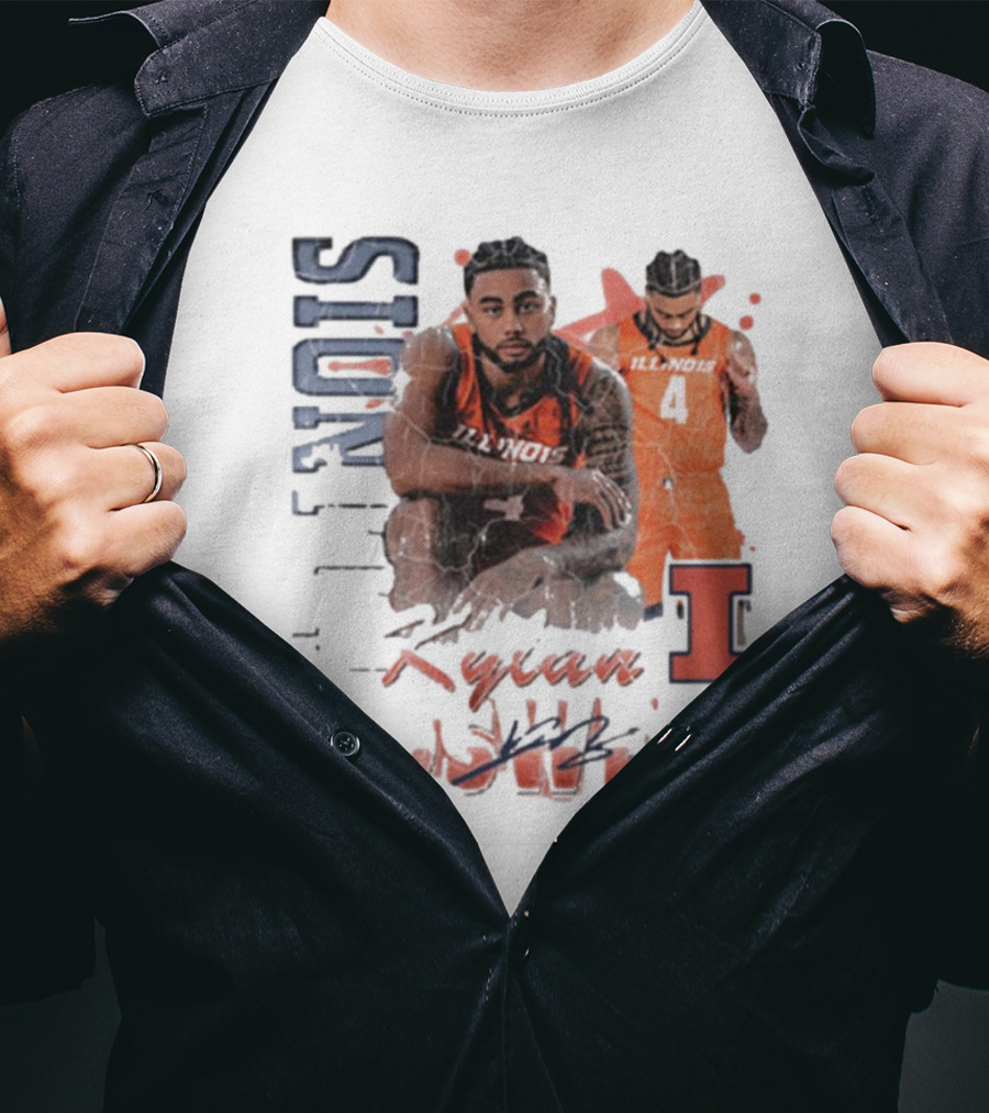Kylan Boswell Illinois Fighting Illini 90s Signature Classic Player Collection T-Shirt
