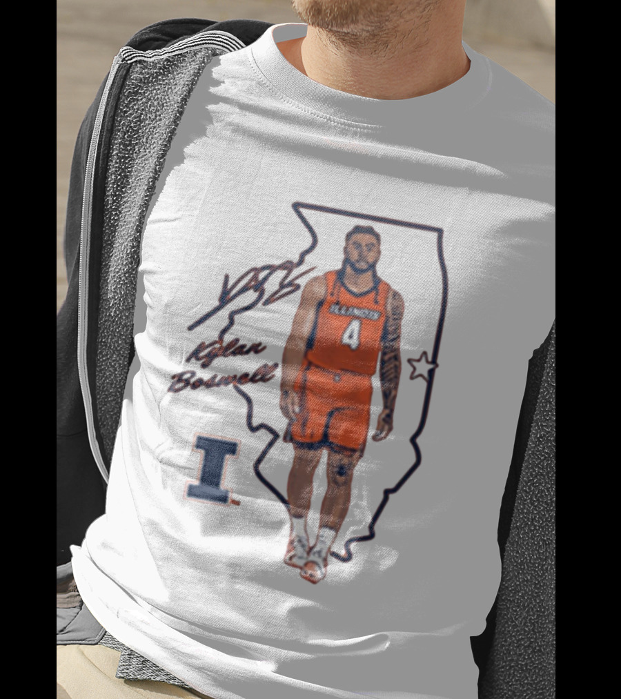 Kylan Boswell Illinois Fighting Illini Signature Collection T-Shirt