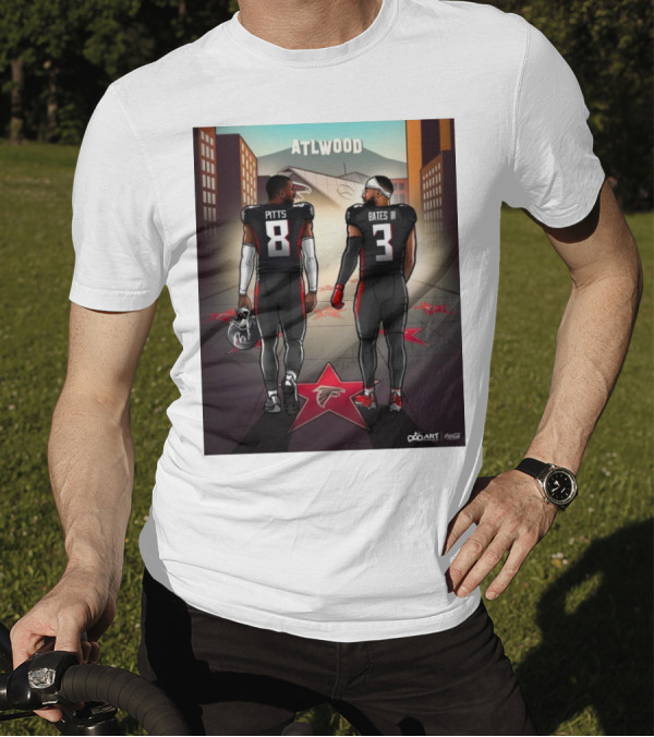 ATLWOOD Kyle Pitts 8 Jessie Bates III 3 Atlanta Falcons Star-studded Sunday T-Shirt