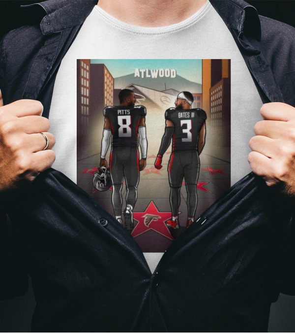 ATLWOOD Kyle Pitts 8 Jessie Bates III 3 Atlanta Falcons Star-studded Sunday T-Shirt