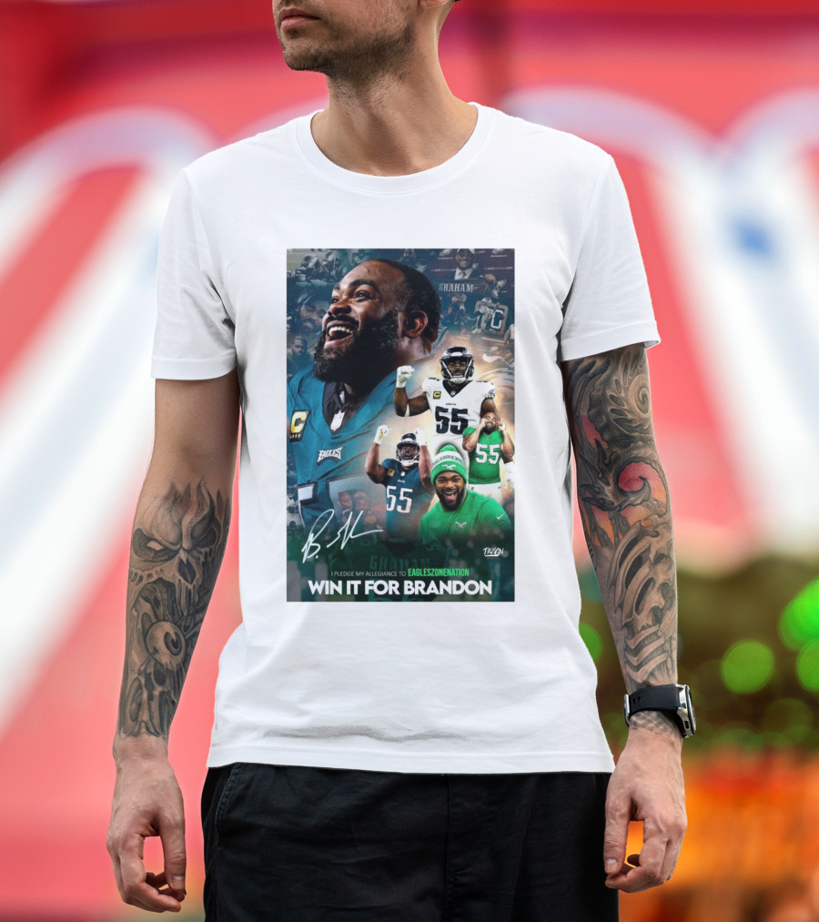 Philadelphia Eagles Win It For Brandon Graham Signature I Pledge My Allegiance to Eagleszonenation T-Shirt