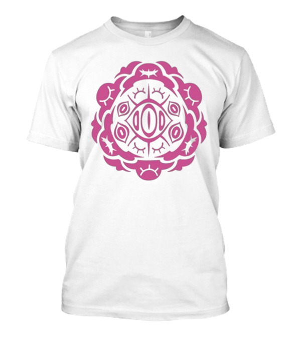 Shark Robot Sloth 2024 Pink Symmetrical Pattern With Eyes And Eyelashes T-Shirt