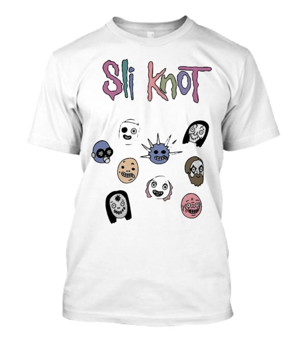 Sli Knot Cartoon Faces Collection From Custer T-Shirt