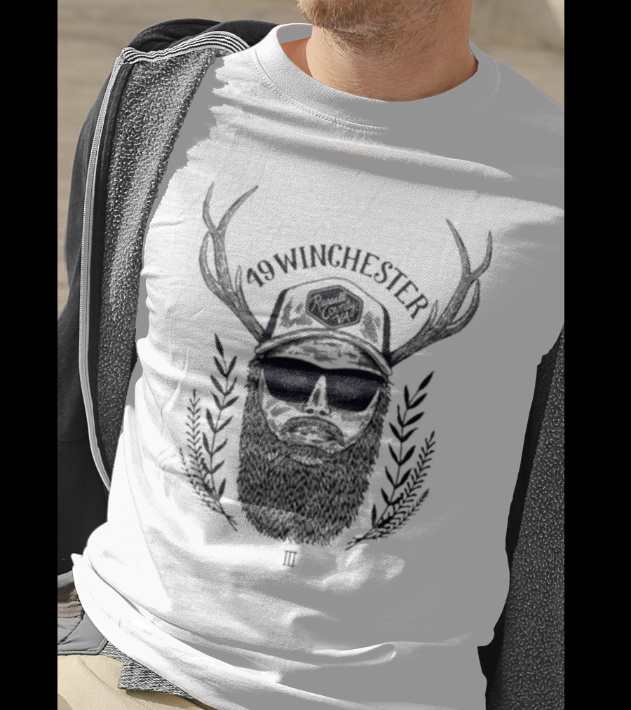 49 Winchester III Rustic Antler Beard Retro T-Shirt