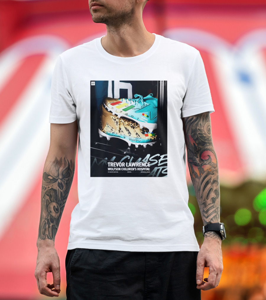 Trevor Lawrence Wolfson Children's Hospital Cleats NFL My Cause My Cleats Initiative Jacksonville Jaguars T-Shirt