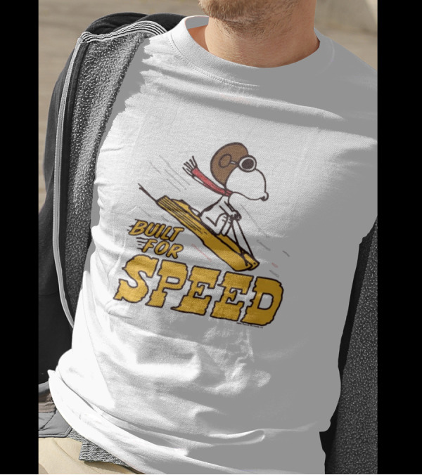 Peanuts Snoopy Built For Speed Skiing Adventure T-Shirt