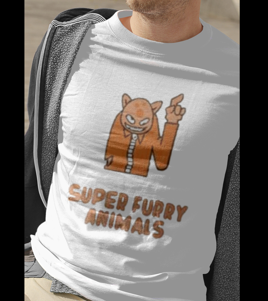 Super Furry Animals Cartoon Character Orange Creature T-Shirt