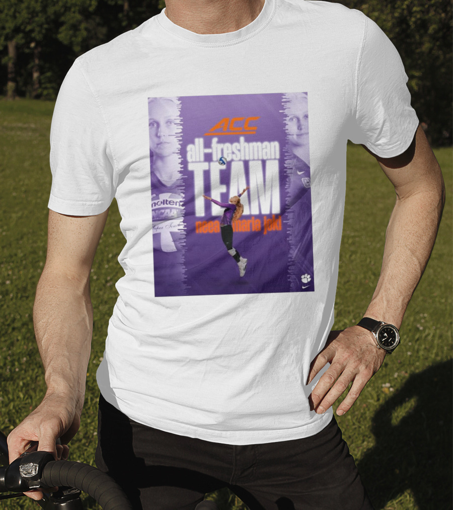 Clemson Tigers ACC All-Freshman Team Neea Maria Joki Volleyball Achievement T-Shirt
