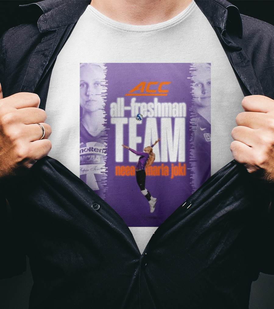 Clemson Tigers ACC All-Freshman Team Neea Maria Joki Volleyball Achievement T-Shirt