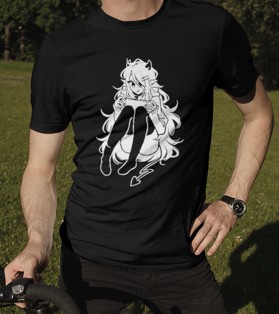 Meg Maybe Idk Anime Demon Girl Sitting With Heart Tail T-Shirt