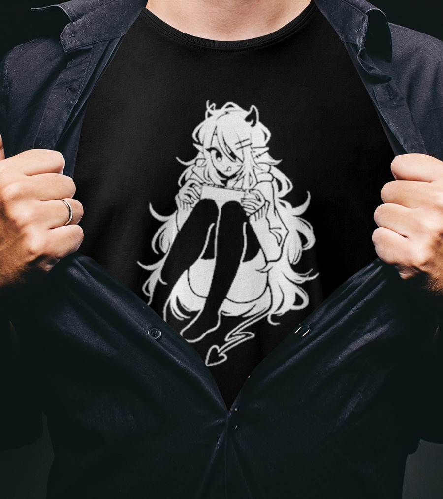 Meg Maybe Idk Anime Demon Girl Sitting With Heart Tail T-Shirt