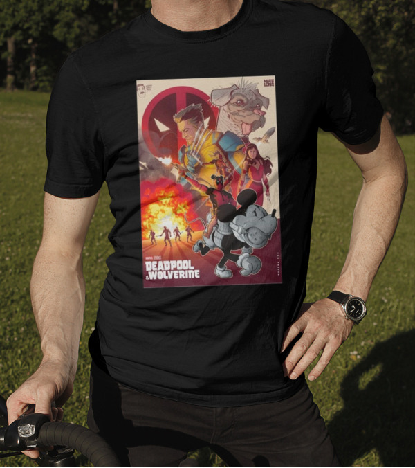 Marvel Studios Deadpool And Wolverine 2024 Mickey Mouse Crossover T-Shirt
