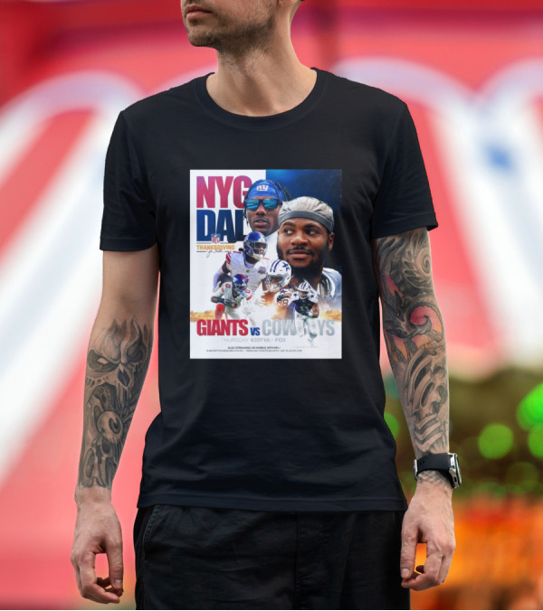 Premium T-Shirt: NYG DAL Giants Vs Cowboys NFL Thanksgiving Thursday 4:30 PM ET Fox T-Shirt NYG DAL Giants Vs Cowboys NFL Thanksgiving Thursday 4:30 PM ET Fox T-Shirt