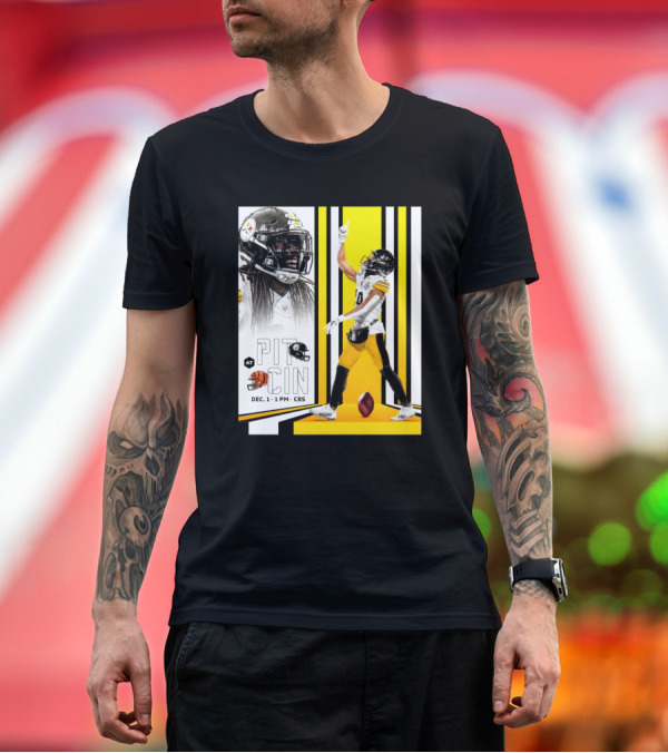 Premium T-Shirt: NFL Pittsburgh Steelers at Cincinnati Bengals December 1 2024 1 PM CBS T-Shirt NFL Pittsburgh Steelers at Cincinnati Bengals December 1 2024 1 PM CBS T-Shirt